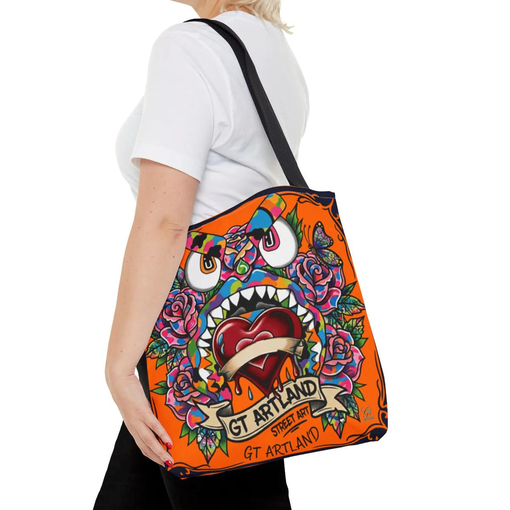 Colorful Gape Tattoo Monster Heart Tote Bag Designer Pumpkin Edition | All-Over