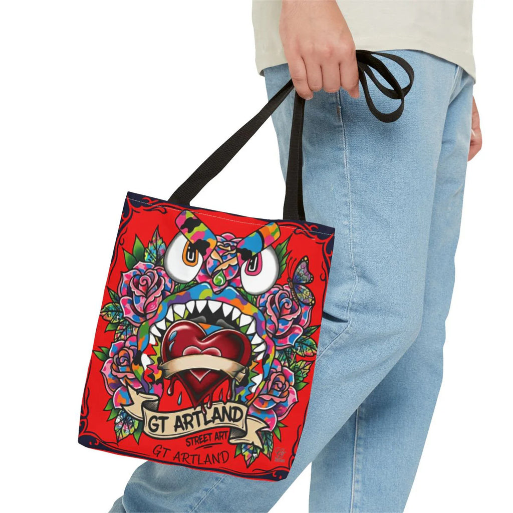 Colorful Gape Tattoo Monster Heart Tote Bag Bloody Red Designer Edition |