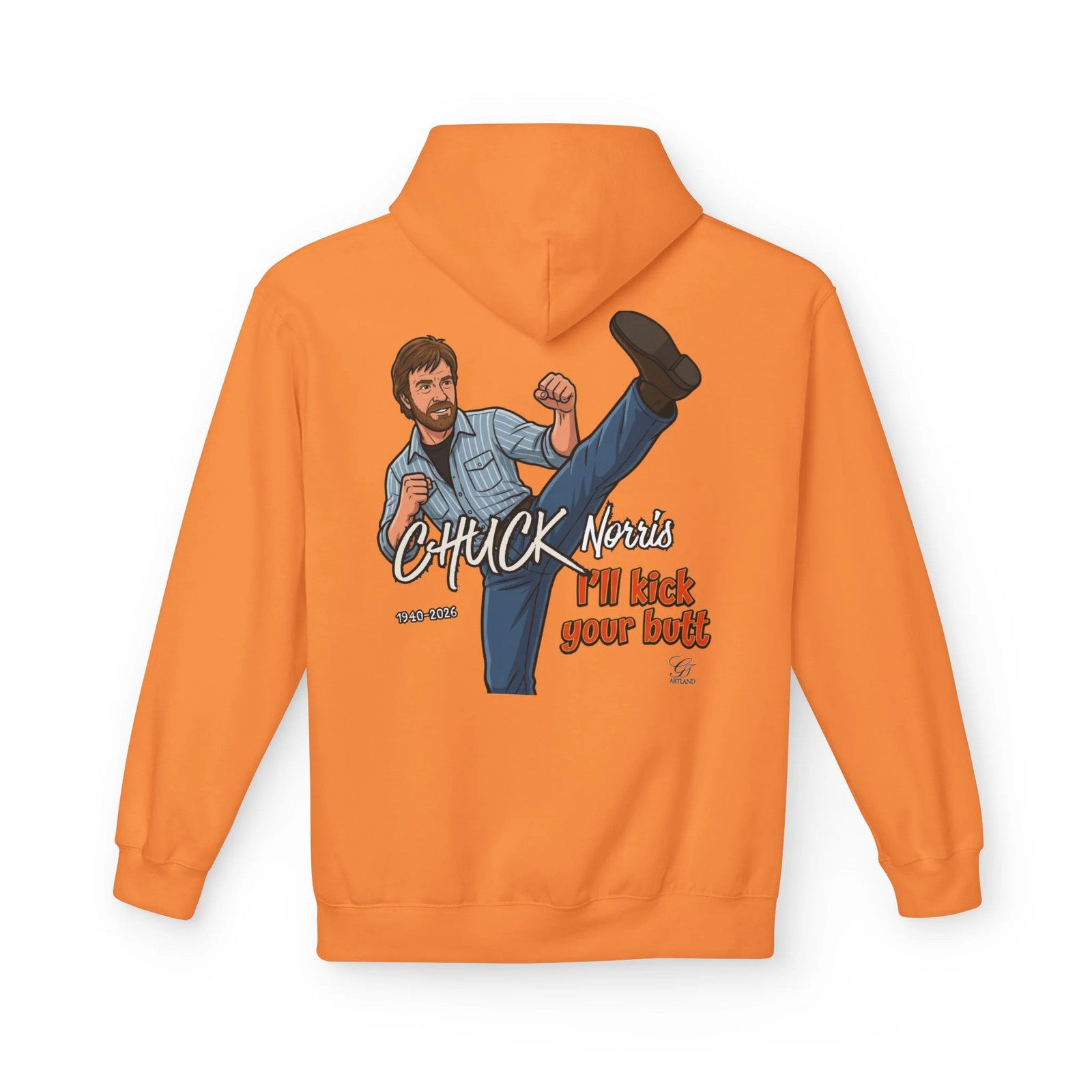 Chuck Norris Kick Hoodie | Retro Martial Arts Illustration by GT Artland