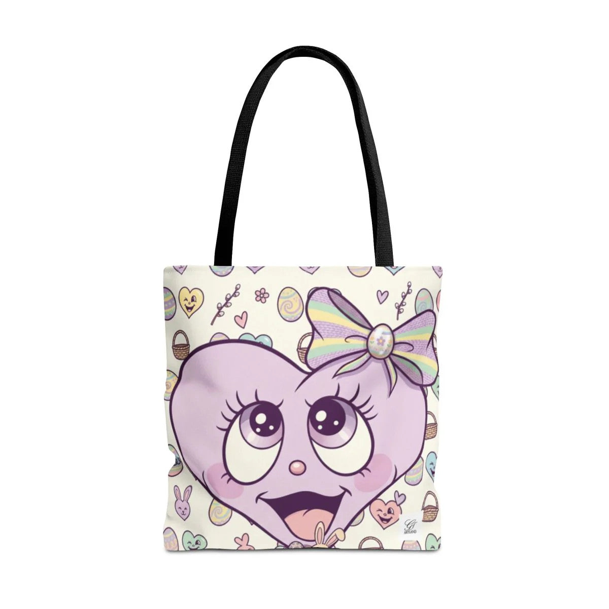 Easter Love Hunt Heart with Bow Designer Tote Bag by GT Artland