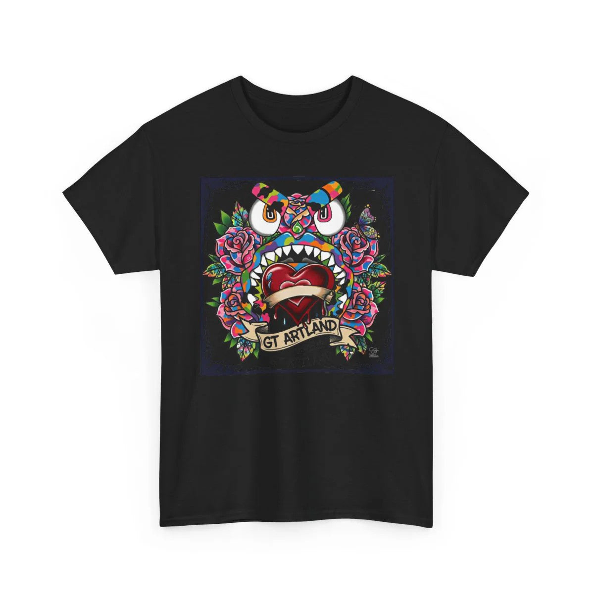 Gape Hearts and Roses Camo High Fashion Designer Unisex Heavy Cotton Tee BY GT