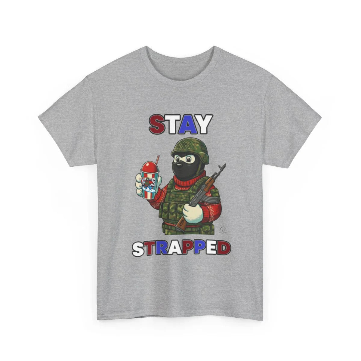 STAY STRAPPED USA ICE Military Bear Unisex Heavy Cotton Tee BY GT ARTLAND