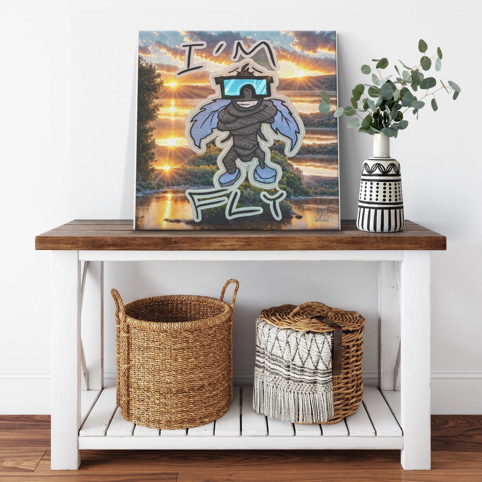 I'm Fly Sunset Sky Edition Square Canvas Wrap by GT Artland