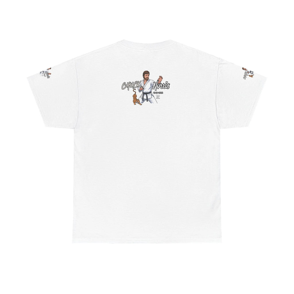 Chuck Norris Legend Martial Artist Cartoon with Tiger Tee | Retro Karate