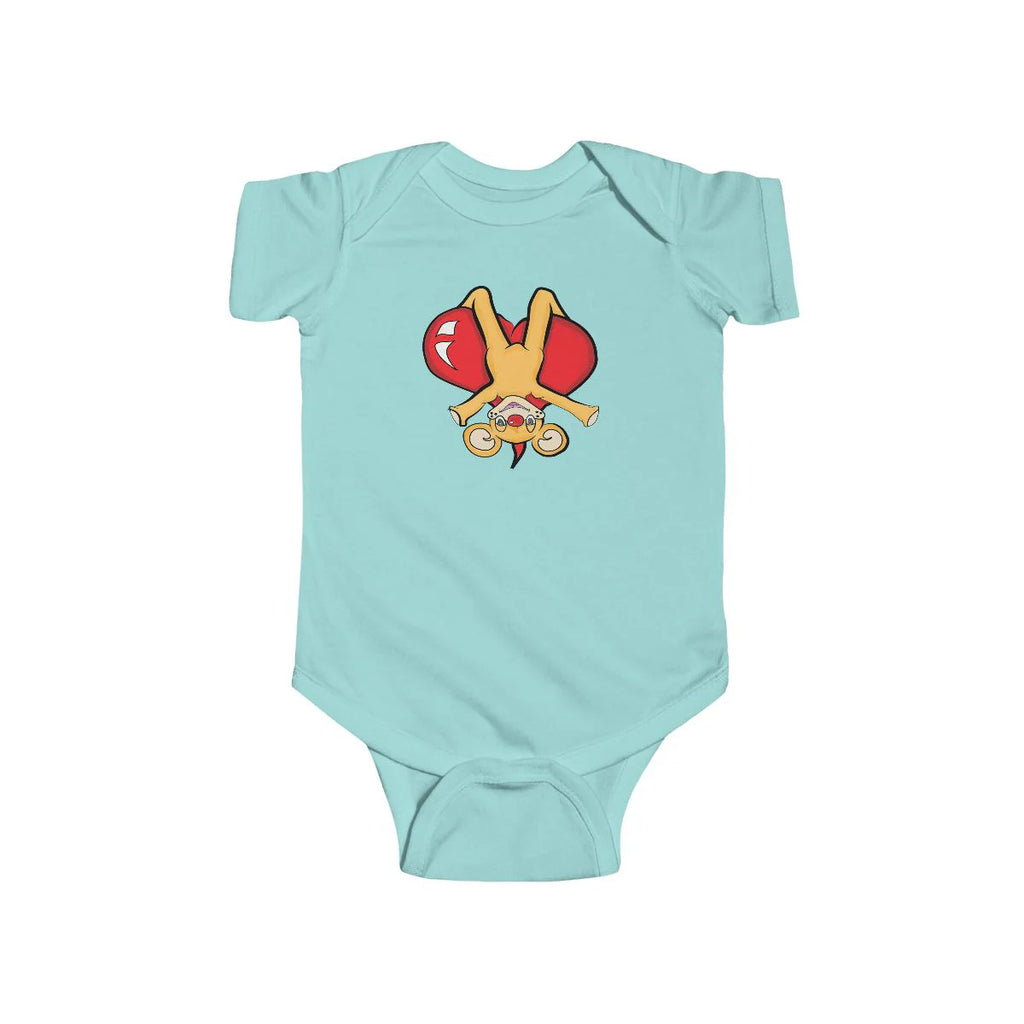 Cute Upside Down Droopy Bear Infant Fine Jersey Bodysuit by GT Artland