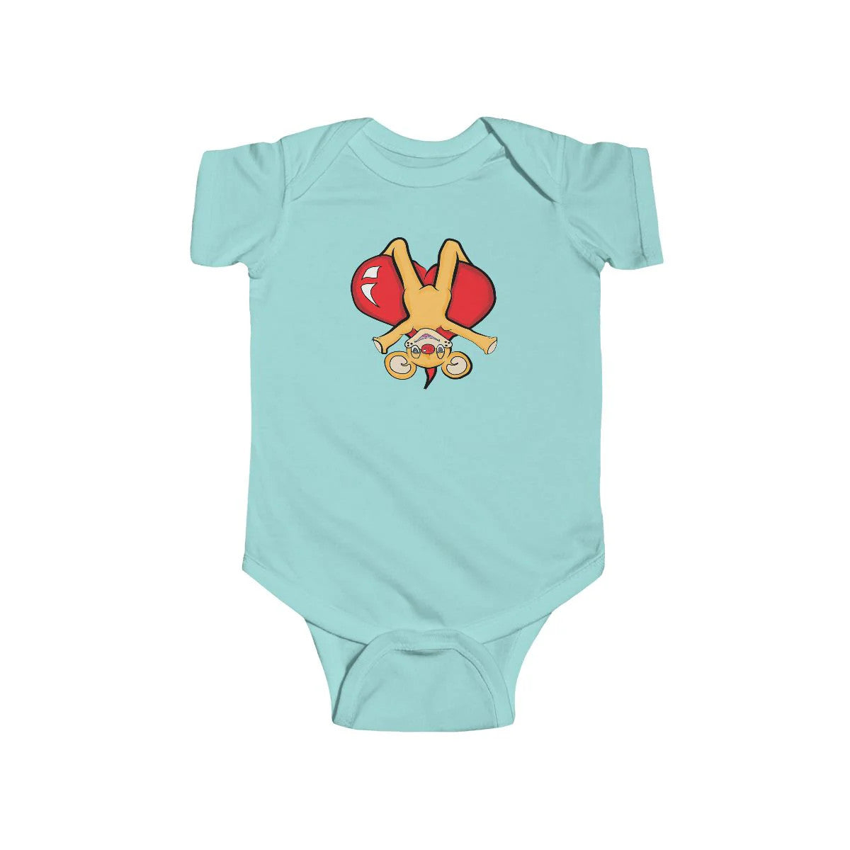 Cute Upside Down Droopy Bear Infant Fine Jersey Bodysuit by GT Artland