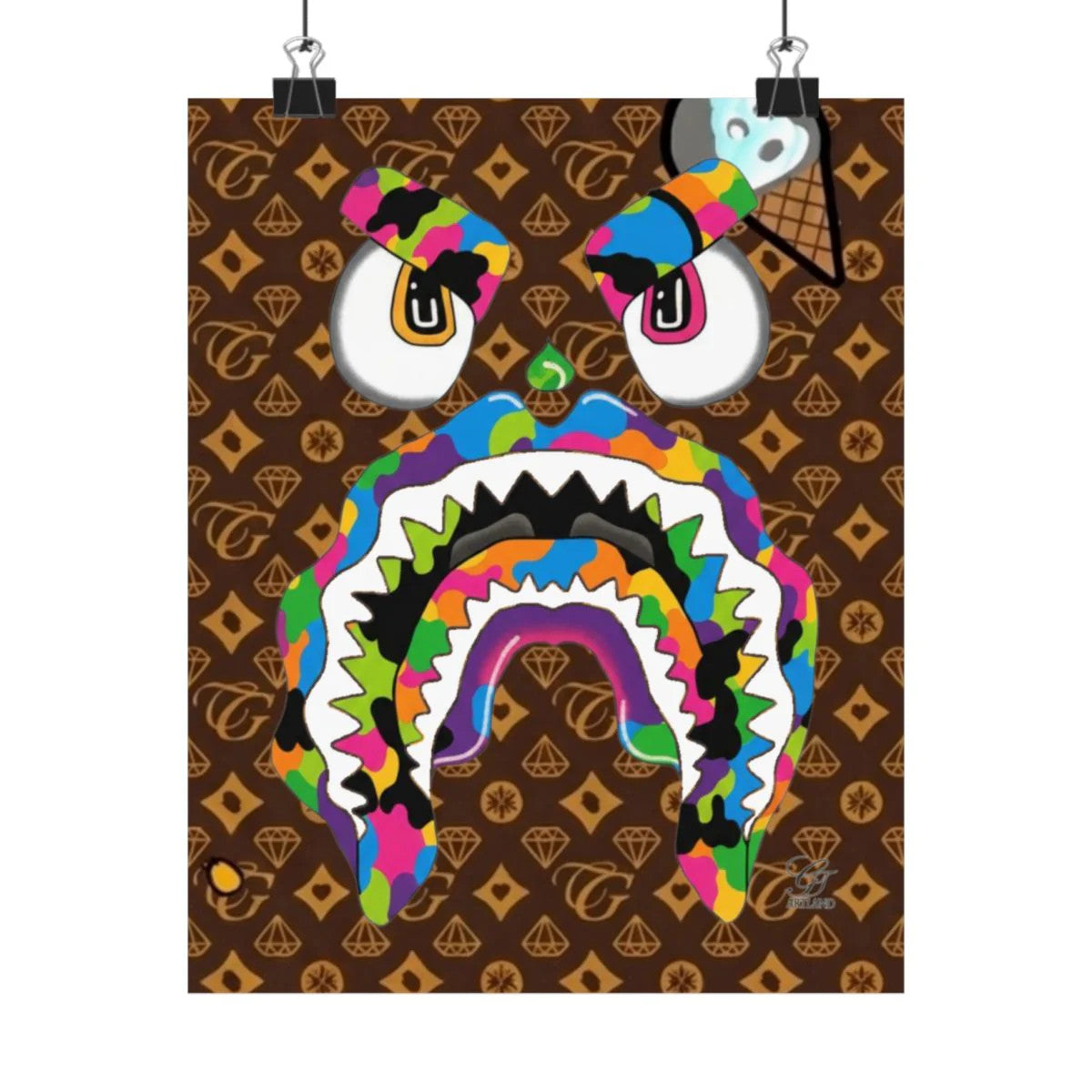 Gape Designer High Fashion Graffiti Designer Matte Vertical Posters by GT