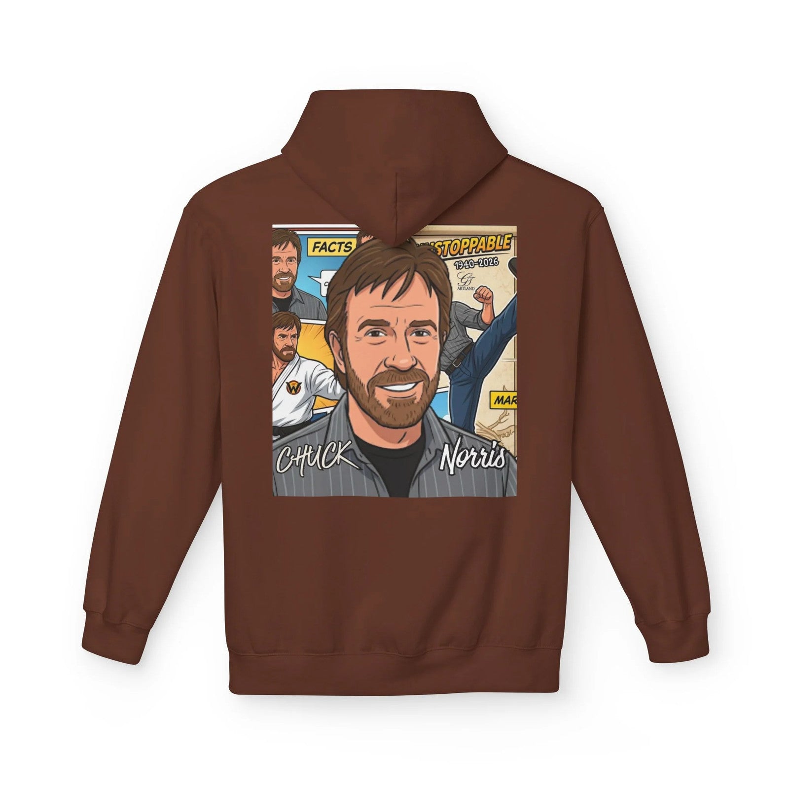 Chuck Norris Portrait Hoodie | Martial Arts Comic Illustration by GT Artland