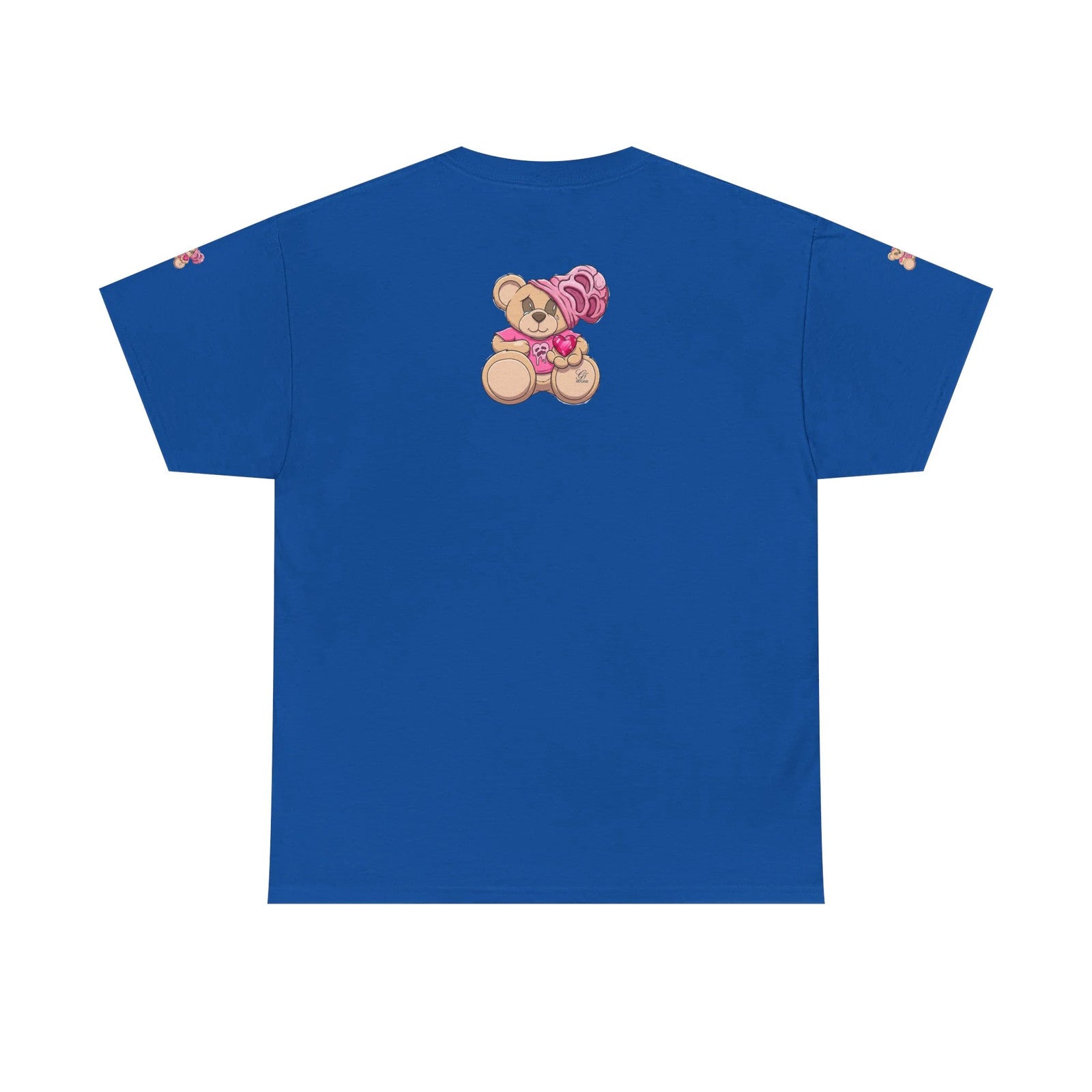 Pink Bear with Brain Beanie T-Shirt | Cute Teddy Illustration by GT Artland