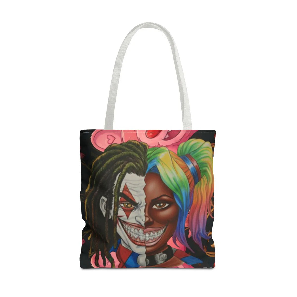 Crazy Love Clown and Vixen Half Face Designer HD Tote Bag Designer | All-Over