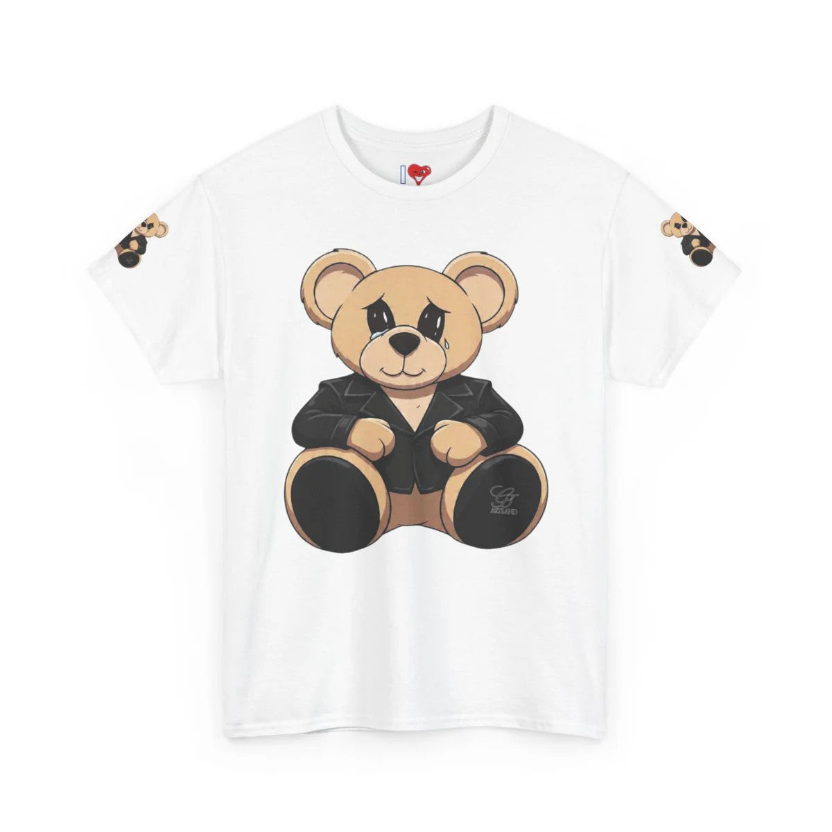 Cute Teddy Bear in Black Unisex Heavy Cotton Tee by GT Artland