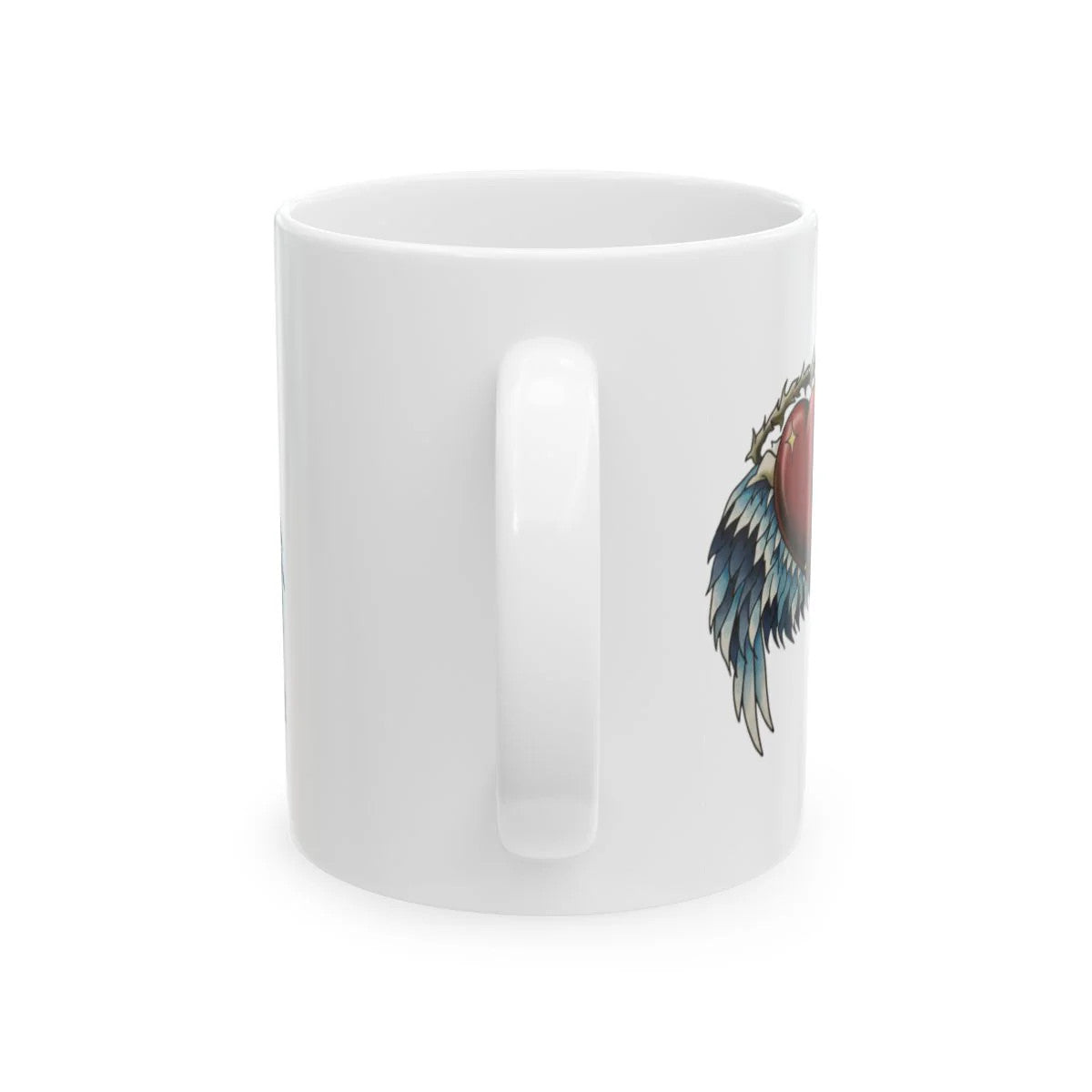Ripped Heart With Wings Ceramic Mug, (11oz, 15oz) by GT Artland