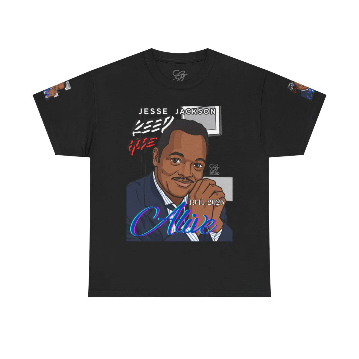 "KEEP HOPE ALIVE" Jesse Jackson Toon Designer Deluxe Unisex Heavy Cotton Tee by