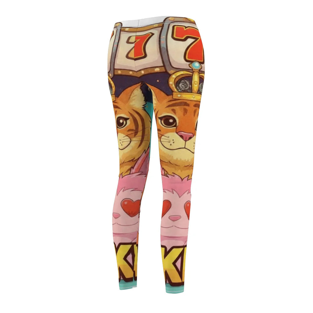 Jackpot 777 Tiger High Fashion Designer Women's Cut & Sew Casual Leggings by GT