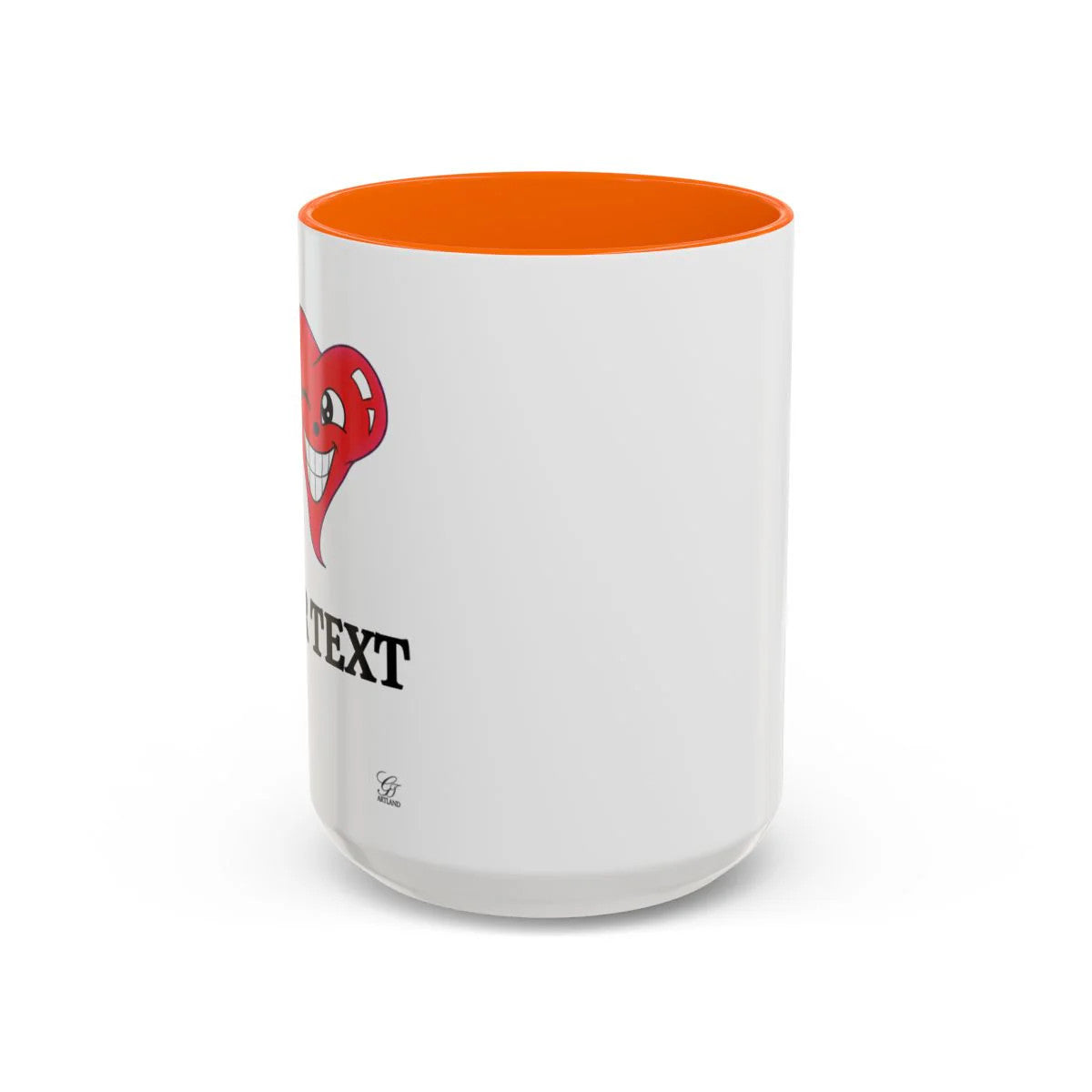 I ️ "Add Any Text" Happy Heart Classic Accent Coffee Mug (11, 15oz) by GT
