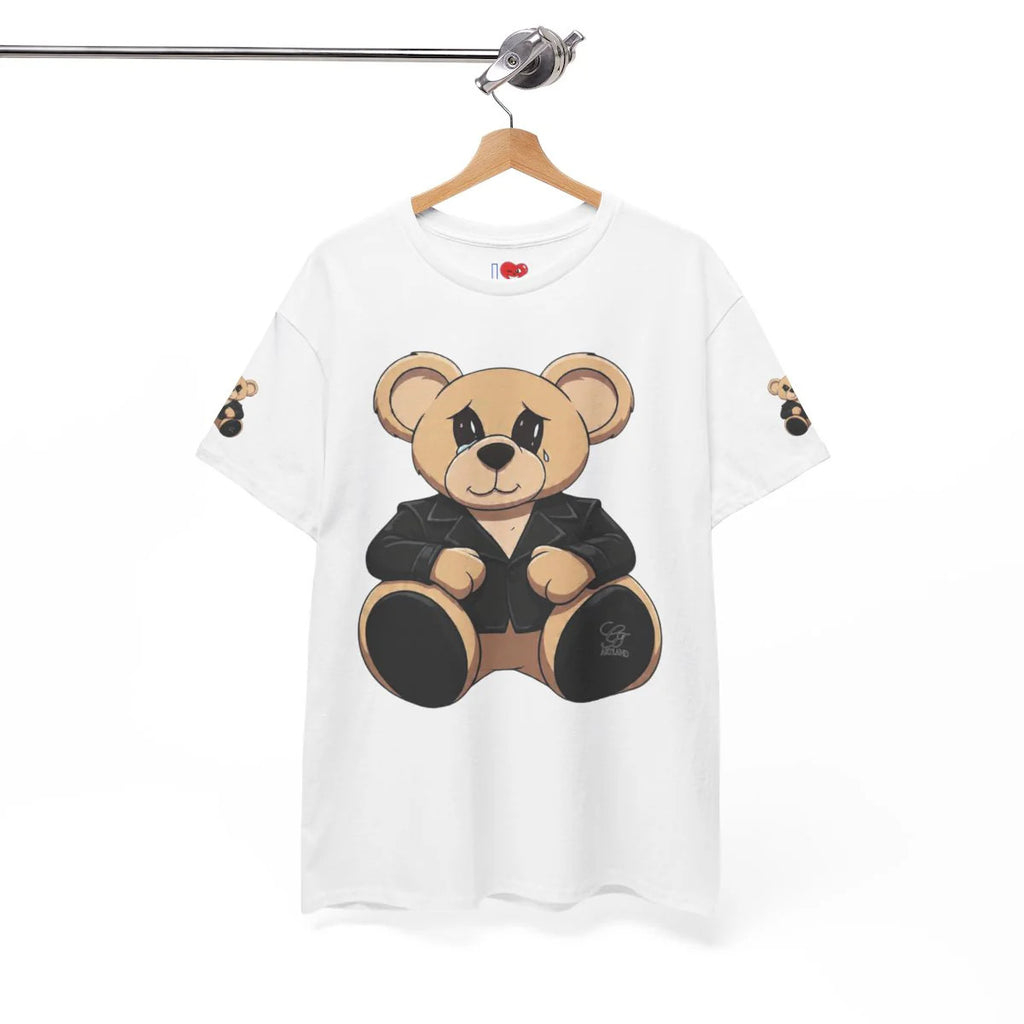Cute Teddy Bear in Black Unisex Heavy Cotton Tee by GT Artland