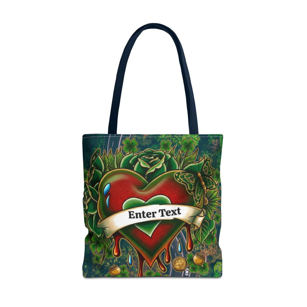 "Lucky Art" Tattoo Heart Urban Shamrock "Custom Text" Nature Splash St. Patrick