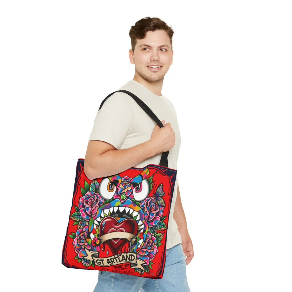 Colorful Gape Tattoo Monster Heart Tote Bag Bloody Red Designer Edition |