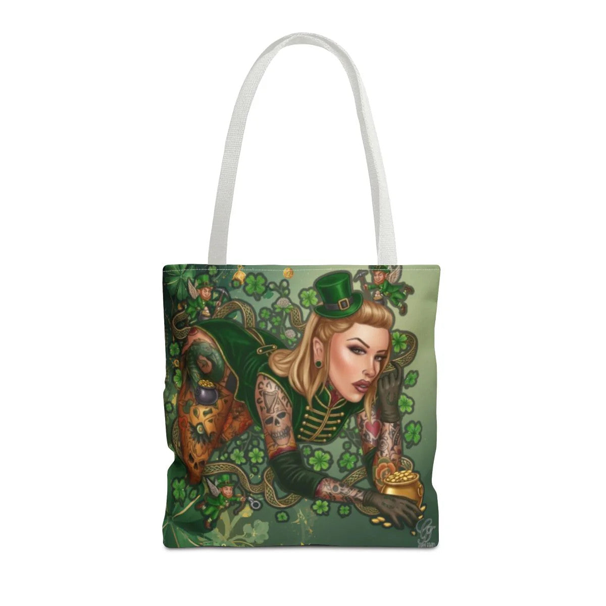 Irish St. Patick Theme Sexy Hot Irish Vixen with Tattoos Designer Tote Bag by