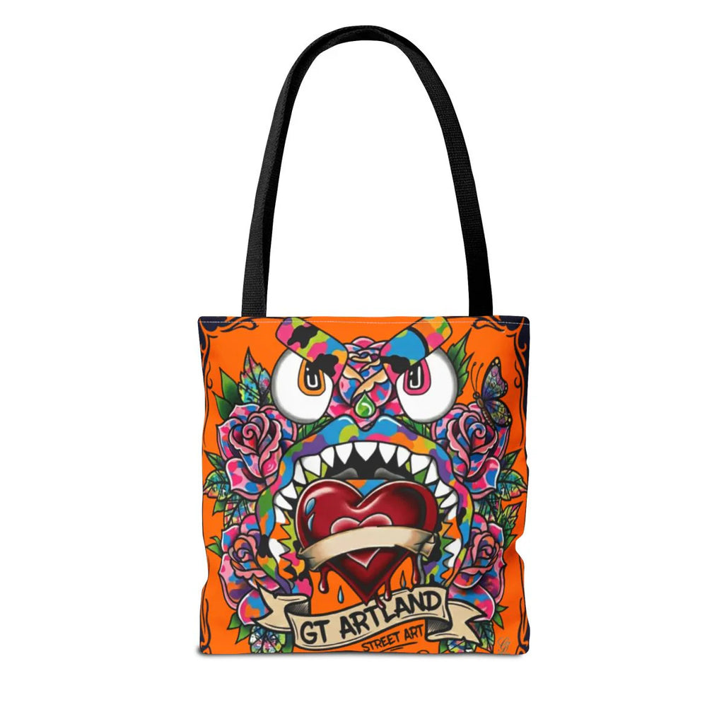 Colorful Gape Tattoo Monster Heart Tote Bag Designer Pumpkin Edition | All-Over