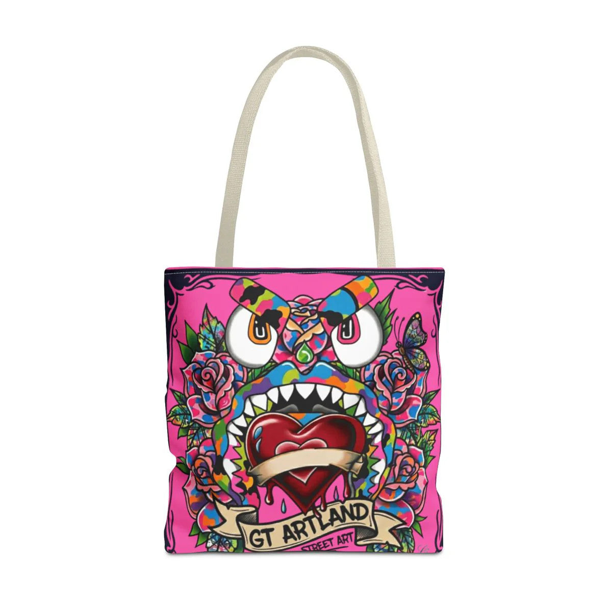 Colorful Gape Tattoo Monster Heart Tote Bag Designer Pinky Edition | All-Over