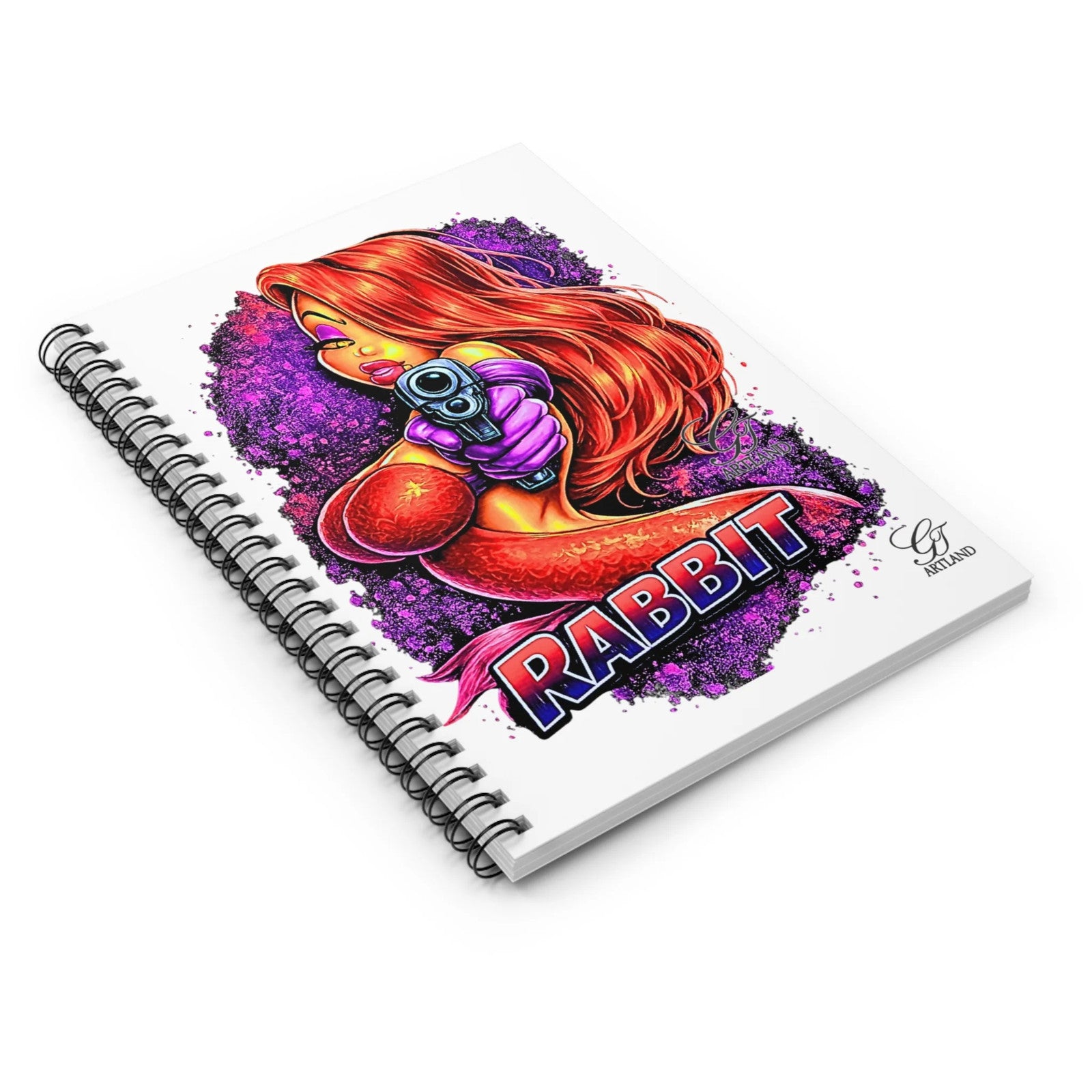Pinup Rabbit Girl Vixen Spiral Notebook | Ruled Line, Cartoon Femme Fatale Art