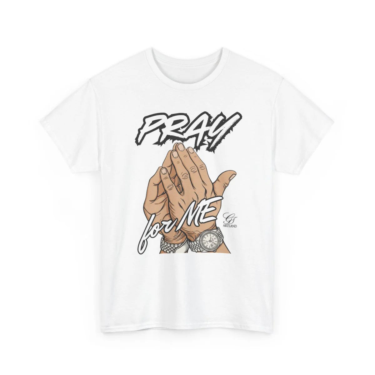 PRAY FOR ME HANDS PRAYING URBAN GRAPHIC Unisex Heavy Cotton Tee BY GT ARTLAND