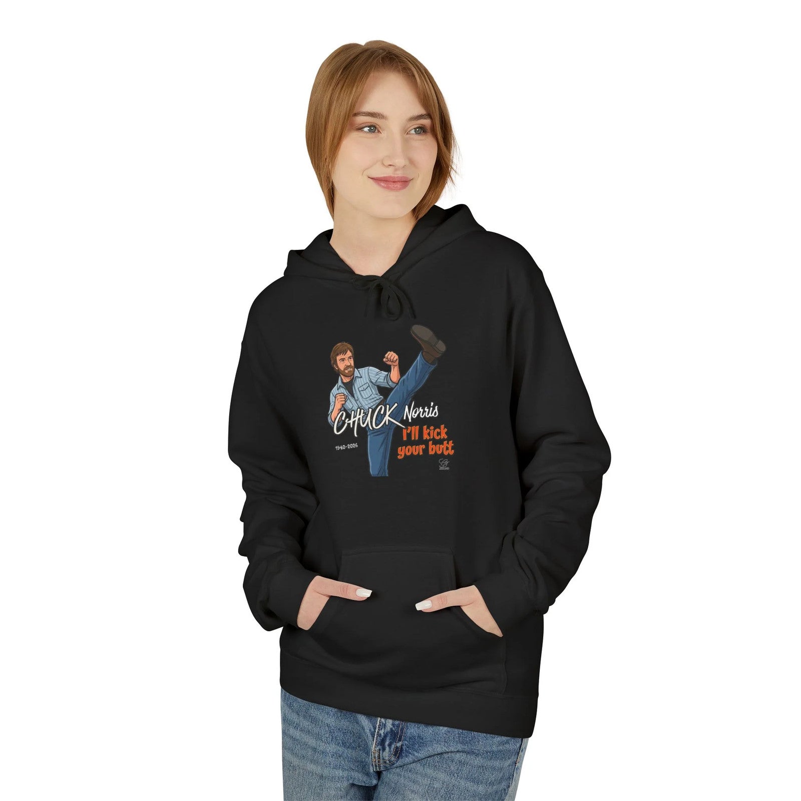 Chuck Norris Kick Hoodie | Retro Martial Arts Illustration by GT Artland