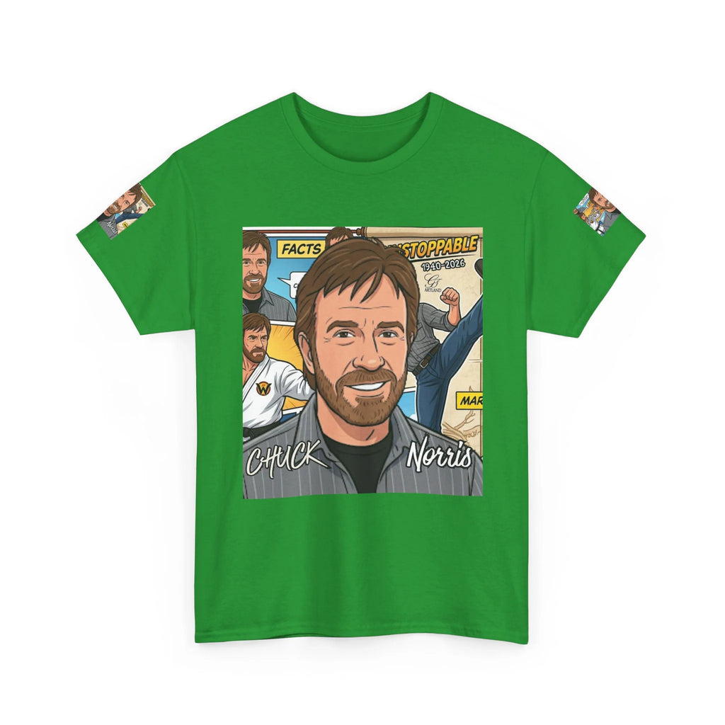 Chuck Norris Legacy Retro Martial Artist Portrait T-Shirt | Comic Style