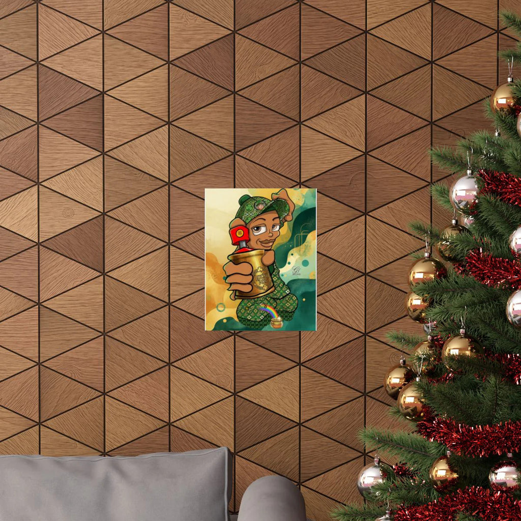 Spray Can Kid "Lucky Art" Edition Urban Toon Matte Vertical Posters by GT