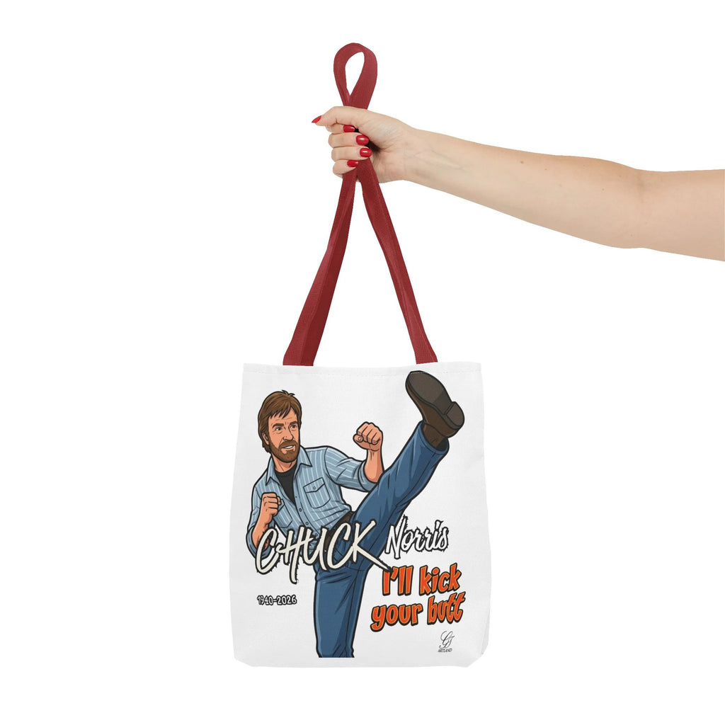 Chuck Norris I'll Kick Your Butt Tote Bag | Martial Arts Illustration by GT