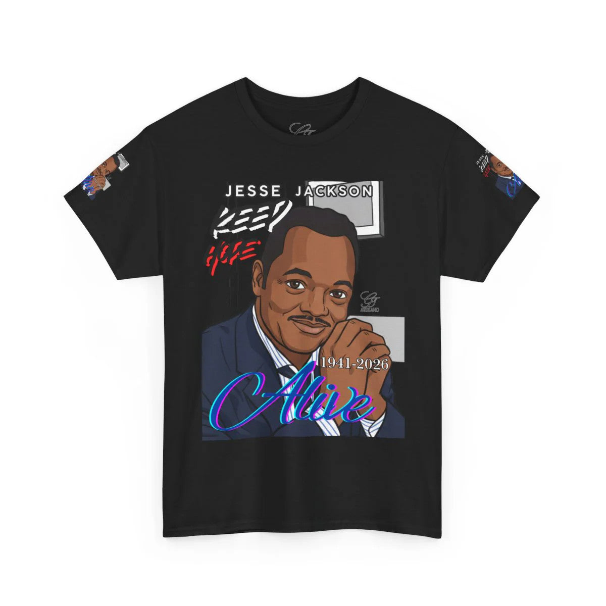 "KEEP HOPE ALIVE" Jesse Jackson Toon Designer Deluxe Unisex Heavy Cotton Tee by