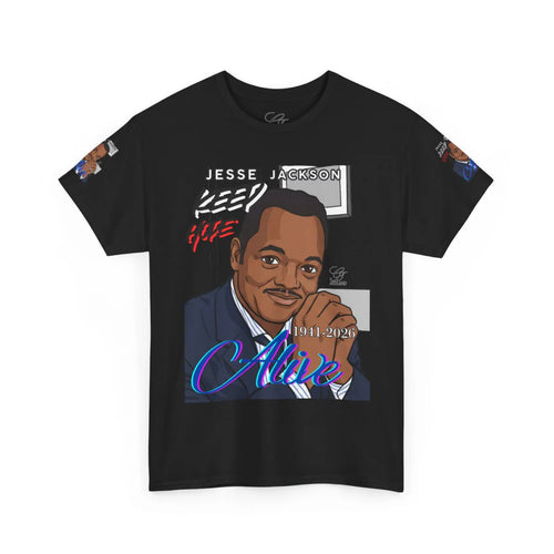 "KEEP HOPE ALIVE" Jesse Jackson Toon Designer Deluxe Unisex Heavy Cotton Tee by