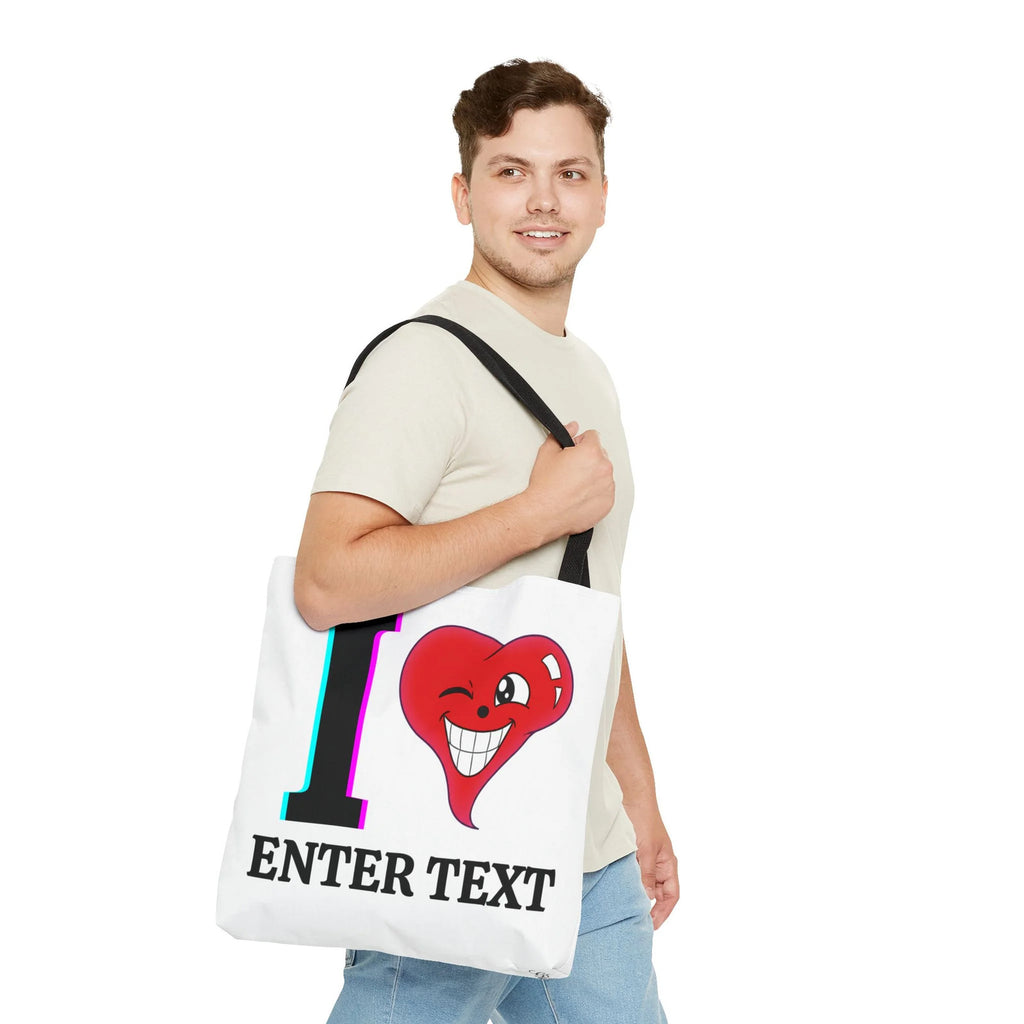 I ️ "Text" Tote Bag Front and Back by GT Artland