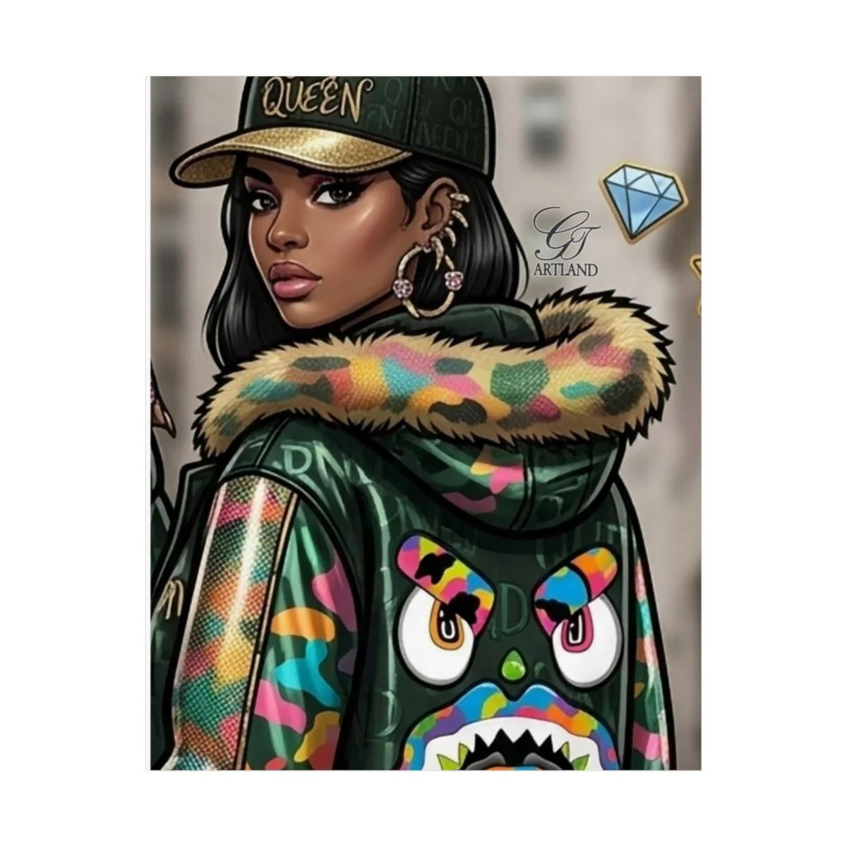 Ebony Queen High Fashion Lavish Matte Vertical Posters by GT Artland