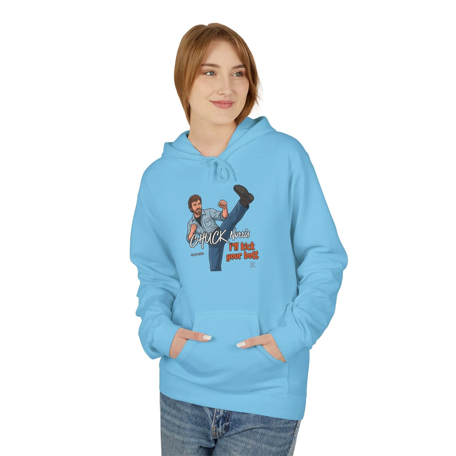 Chuck Norris Kick Hoodie | Retro Martial Arts Illustration by GT Artland