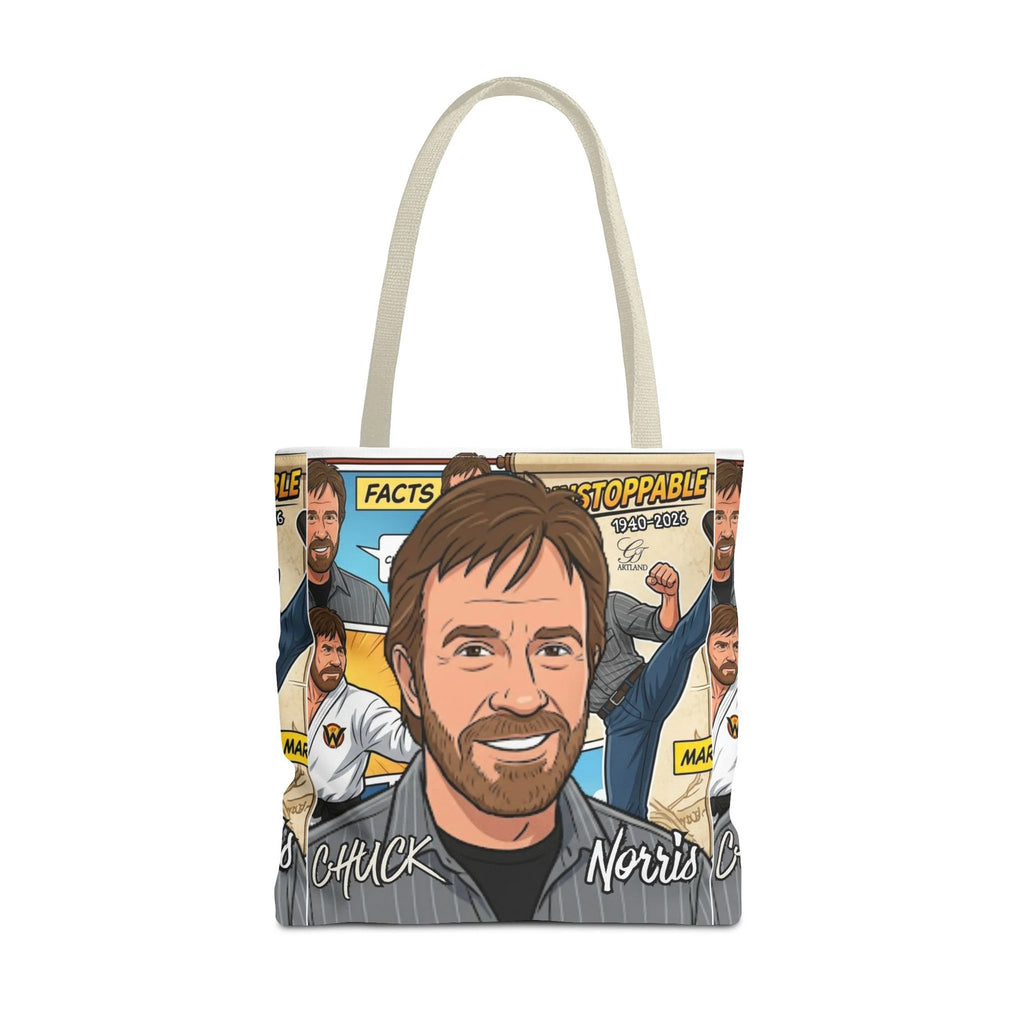 Chuck Norris Legacy Retro Martial Artist Cartoon Tote Bag | All-Over Print