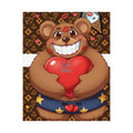 Bear Hugging Heart Kissy Designer High Fashion Graffiti Designer Matte Vertical