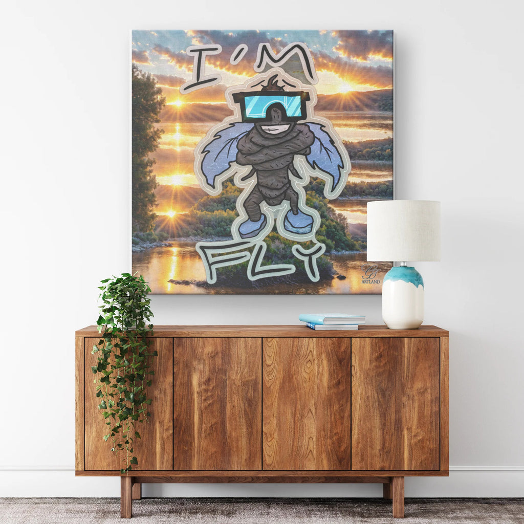 I'm Fly Sunset Sky Edition Square Canvas Wrap by GT Artland