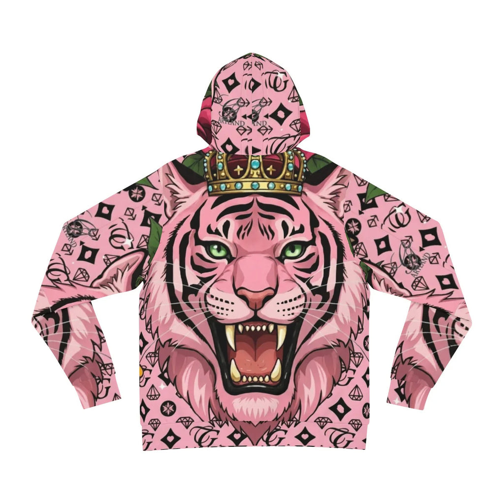 Pink Tiger Tattoo Rose Designer GT Fashion Hoodie by GT Artland