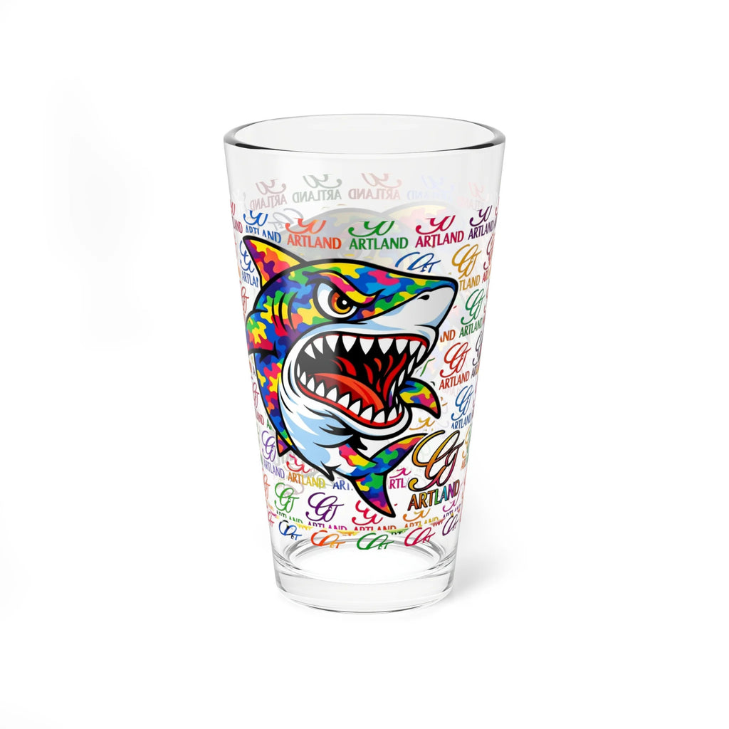 Colorful Shark GT Illustration Mixing Glass by GT Artland