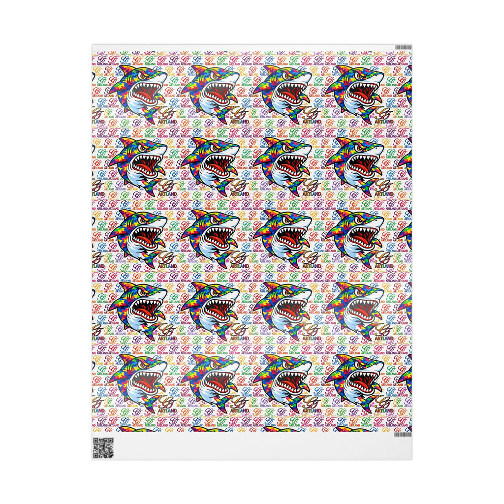 Colorful Designer Rainbow Killa Shark GT Pop Art Wrapping Paper | Patterned