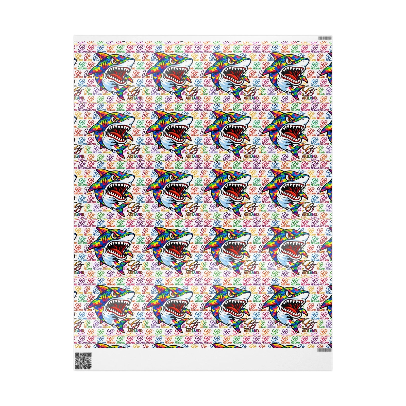 Colorful Designer Rainbow Killa Shark GT Pop Art Wrapping Paper | Patterned