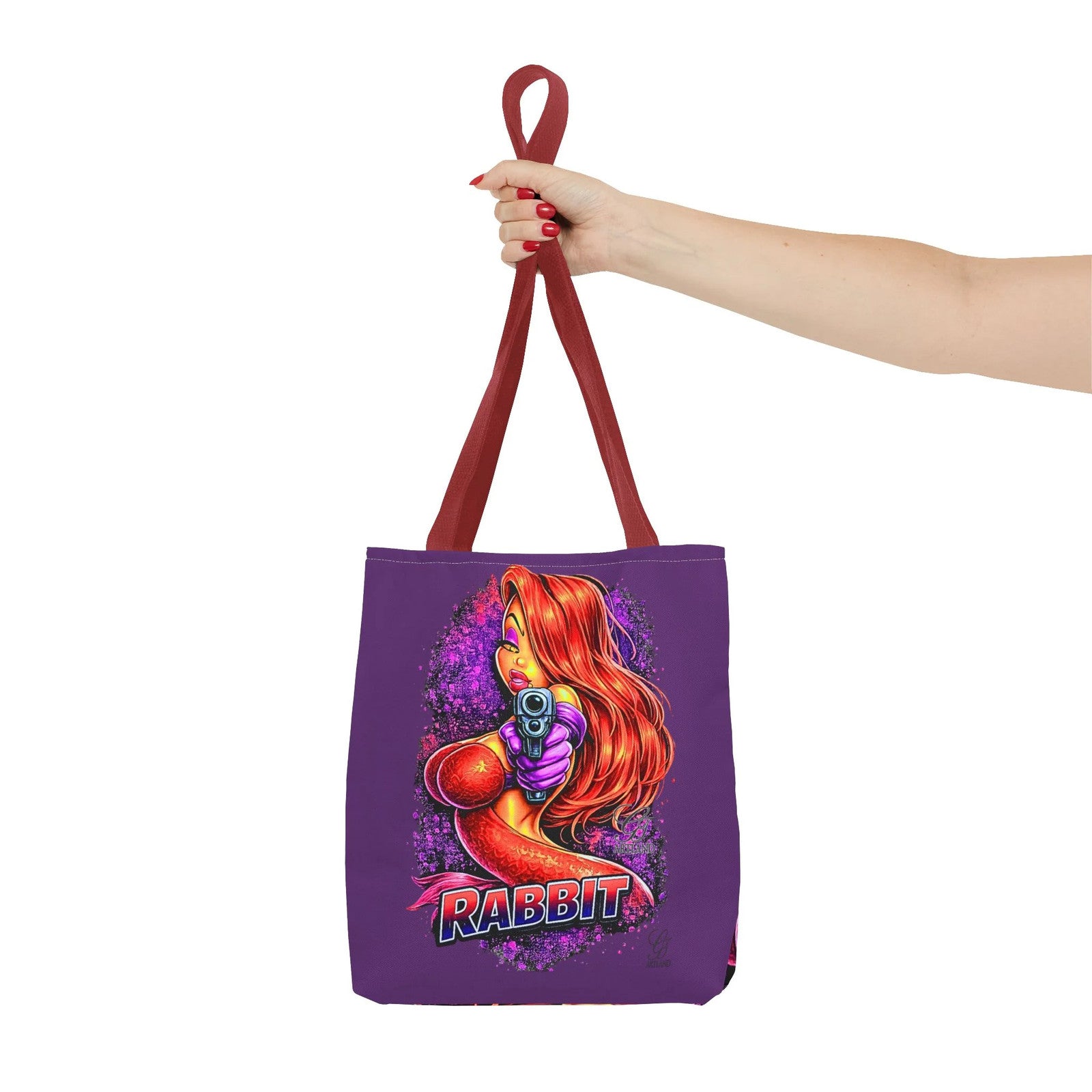 Red-Haired Femme Vixen Rabbit Jess Fatale Illustration Tote Bag | Retro Pinup