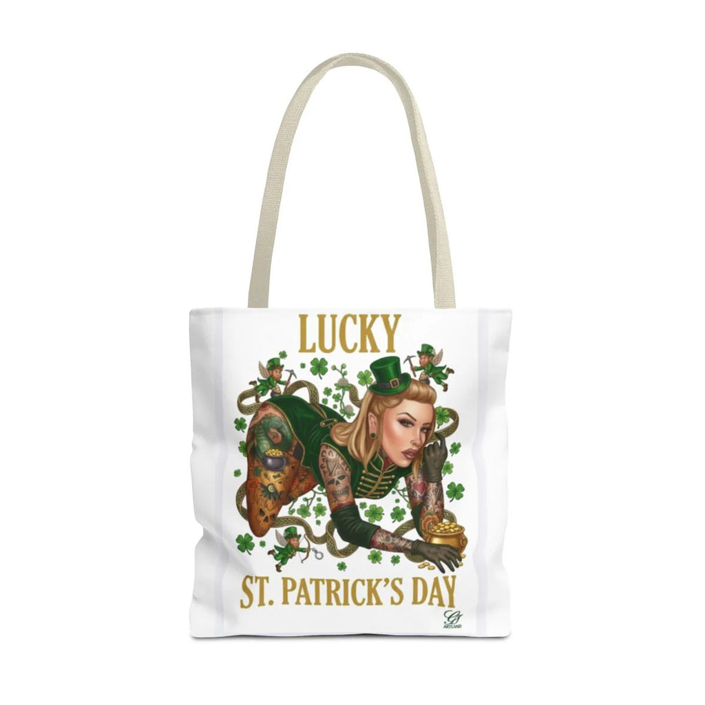 "Lucky" St Patrick's Day Tattoo Hot Sexy Vixen Designer Tote Bag by GT Artland