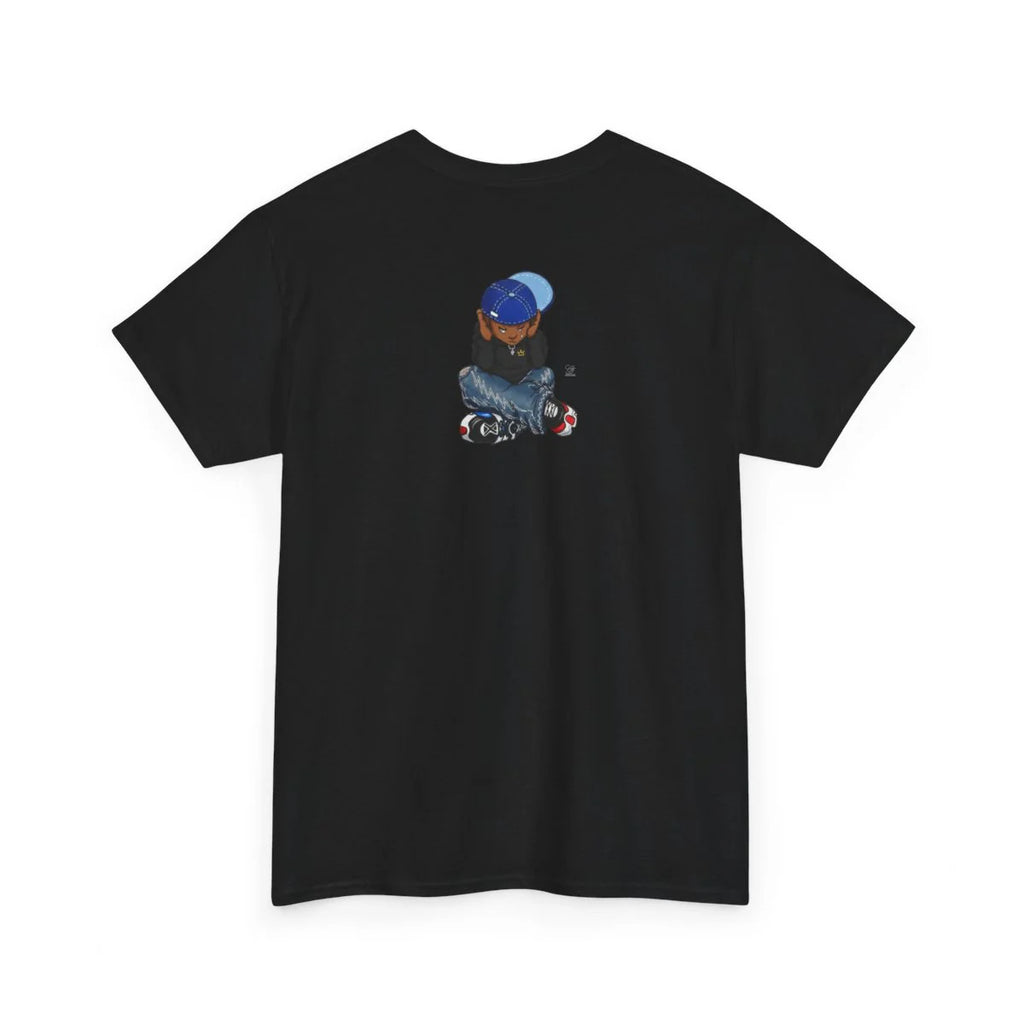Ebony Sad Boy Crying Urban Toon Unisex style Heavy Cotton Tee BY GT ARTLAND