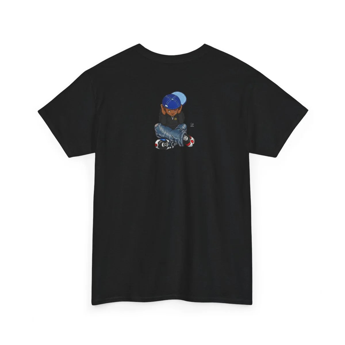 Ebony Sad Boy Crying Urban Toon Unisex style Heavy Cotton Tee BY GT ARTLAND