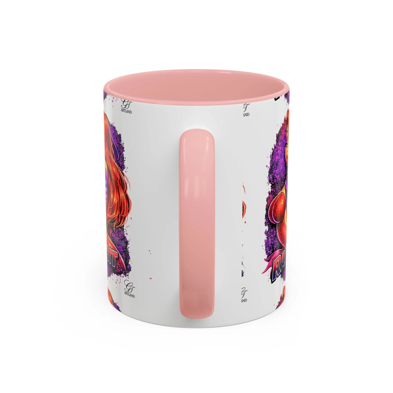 Pinup Redhead Vixen with Gun Rabbit Mug | Accent Coffee Mug 11oz 15oz by GT