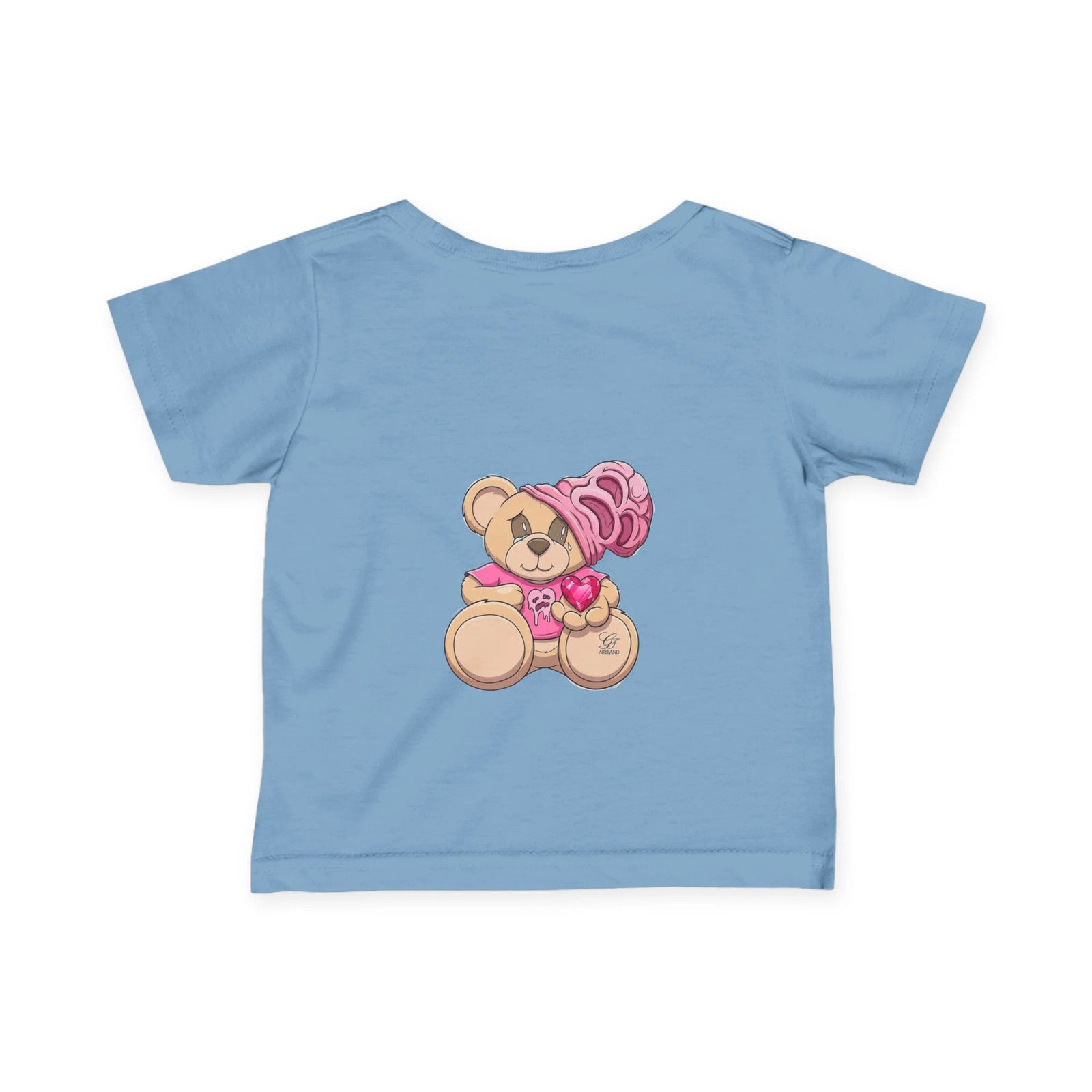 Teddy Bear with Heart Tees Infant Tee | Cute Pink Bear Baby Shirt by GT Artland