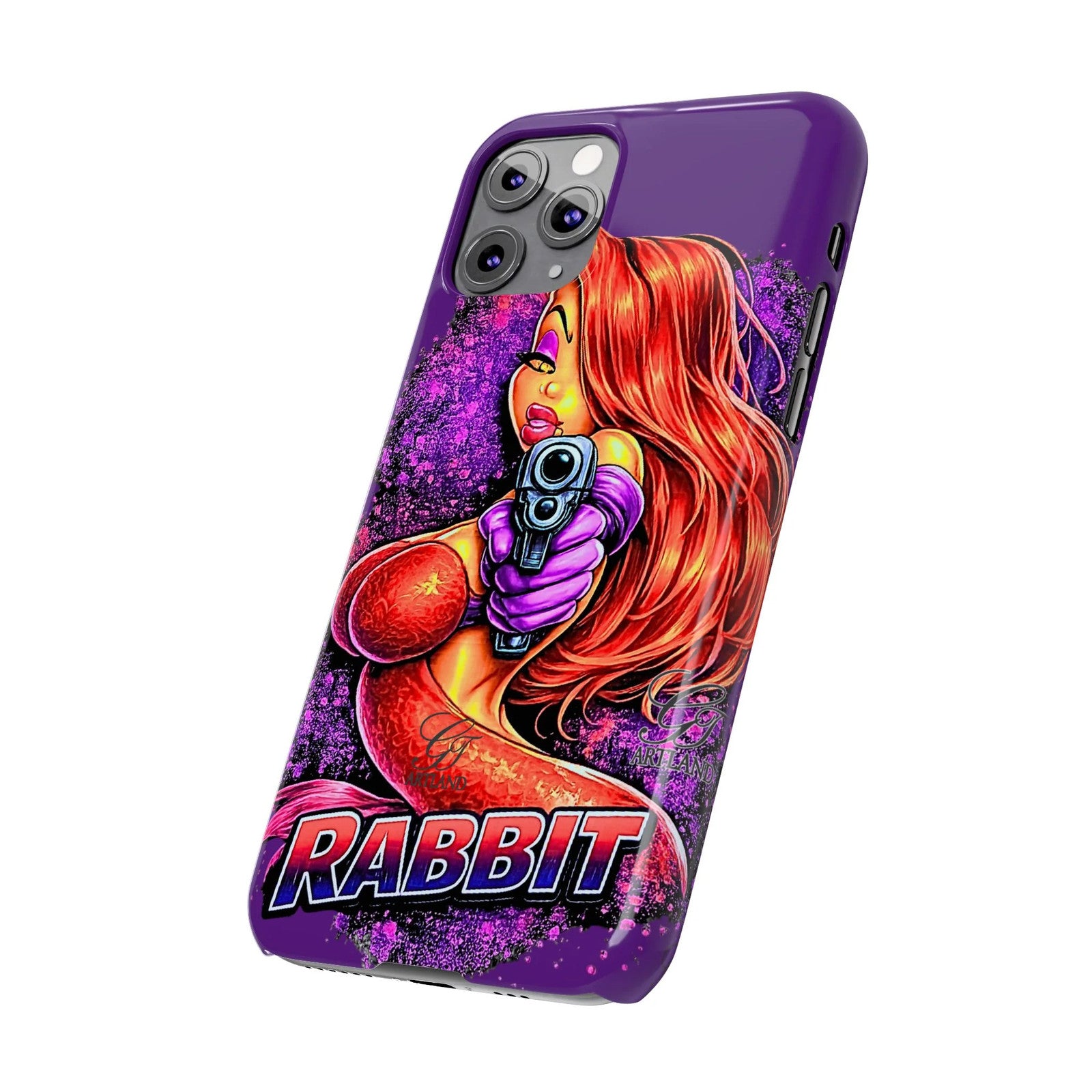 Pinup Rabbit Vixen Gun Girl Phone Case | Slim Phone Cases by GT Artland